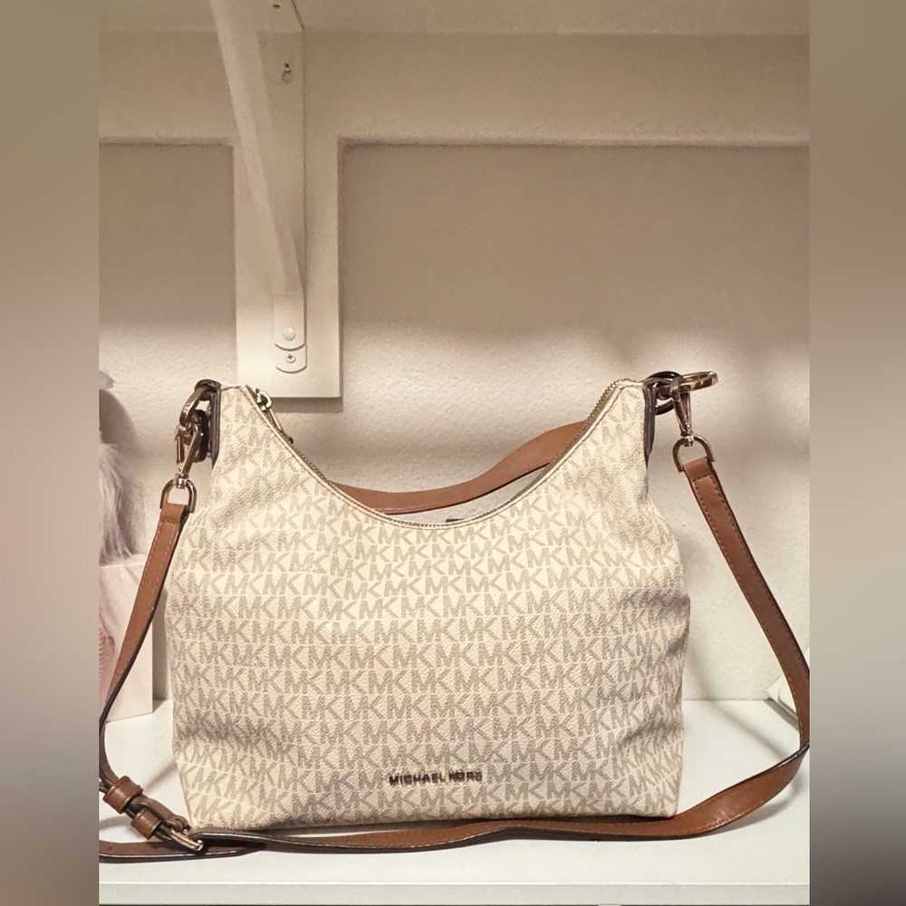 Michael Kors Beige and Brown Shoulder Bag